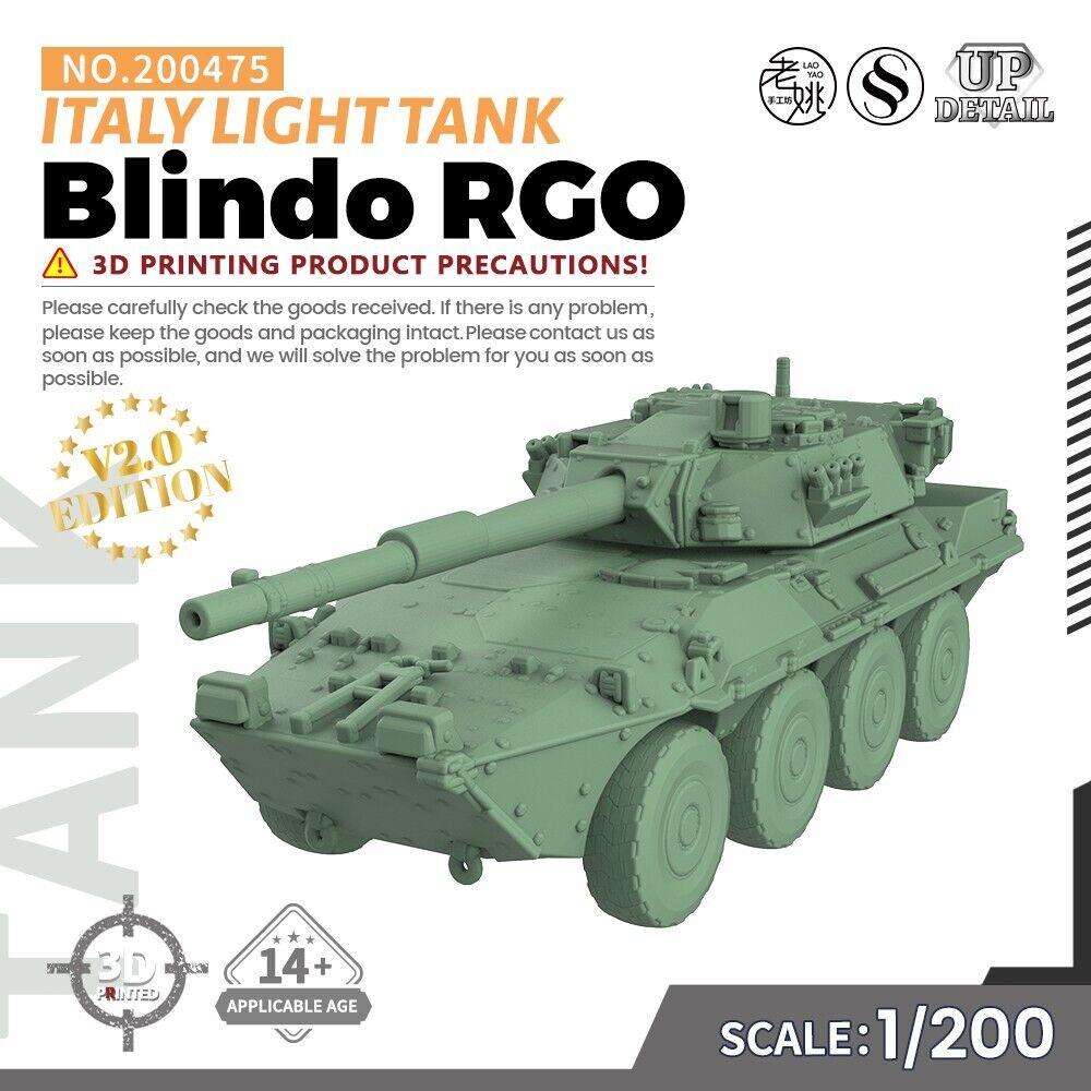 

SSMODEL 1/200 Набор военной модели Италия Легкий танк Blindo RGO