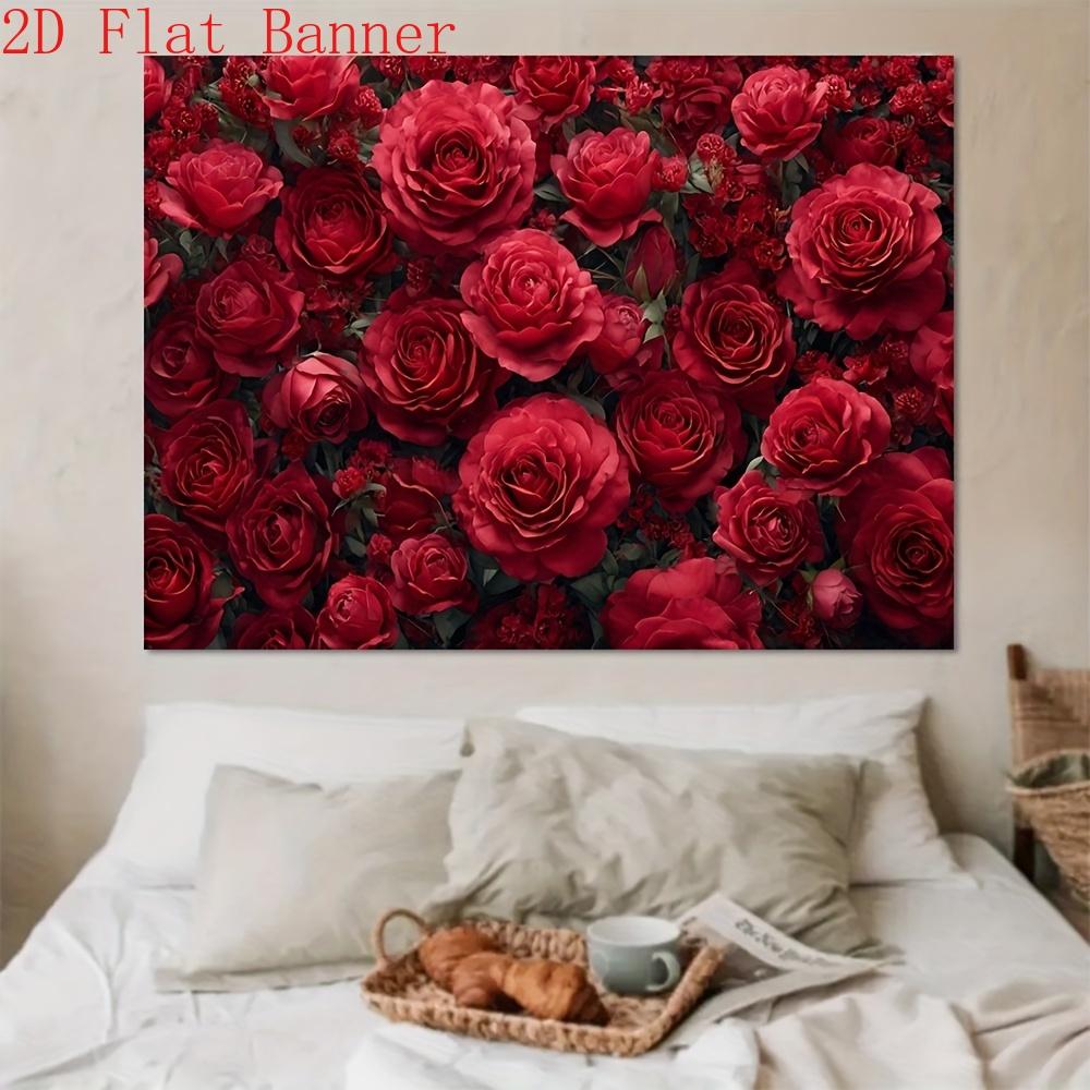 2D Flat Surface Bright Rose-themed Background Fabric Suitable for Wedding Party Event Decoration Polyester Fiber