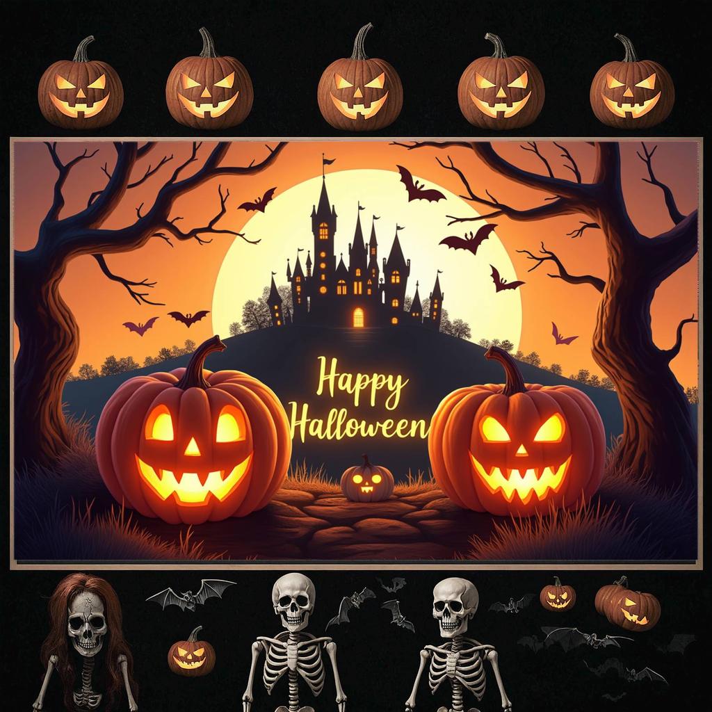 Event Banner Full Moon Halloween Party Banner Spooky Banner Halloween Decor For Fall Festival Outdoor Event Indoor Party