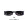 Balenciaga Double B Hollow Logo Lightweight Avant-Garde Rectangular Sunglasses Women Sunglasses Gray BB0096S-014
