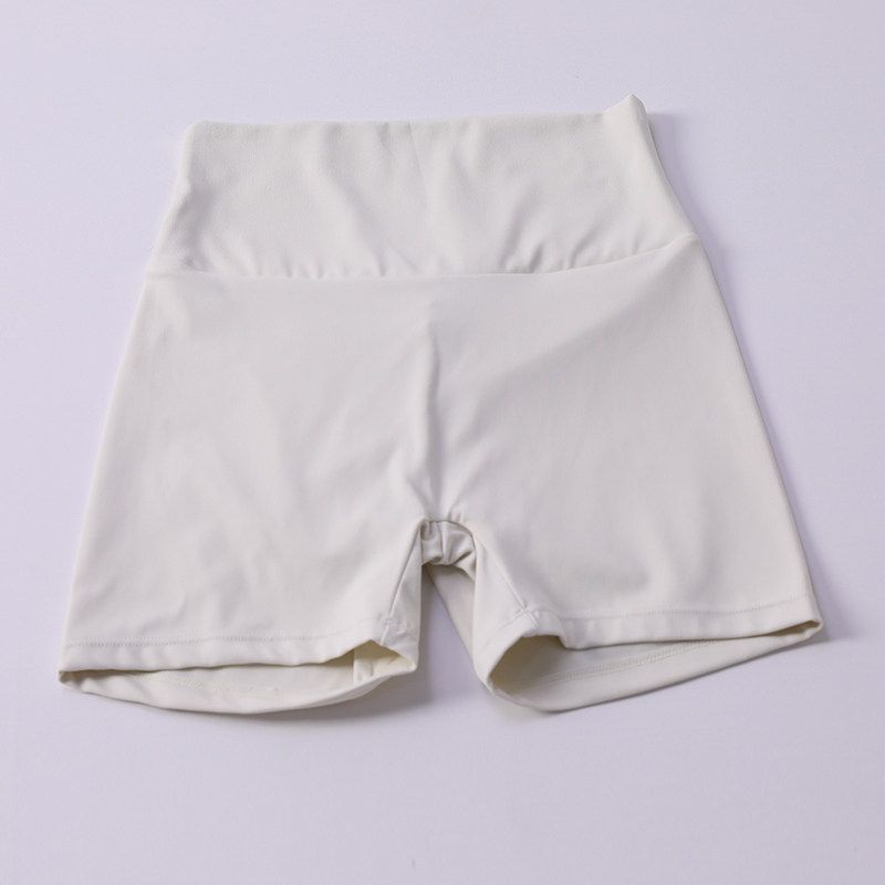 Fashion No Embarrassment Line High Waist Hip Lift Yoga Shorts Light Ivory XL