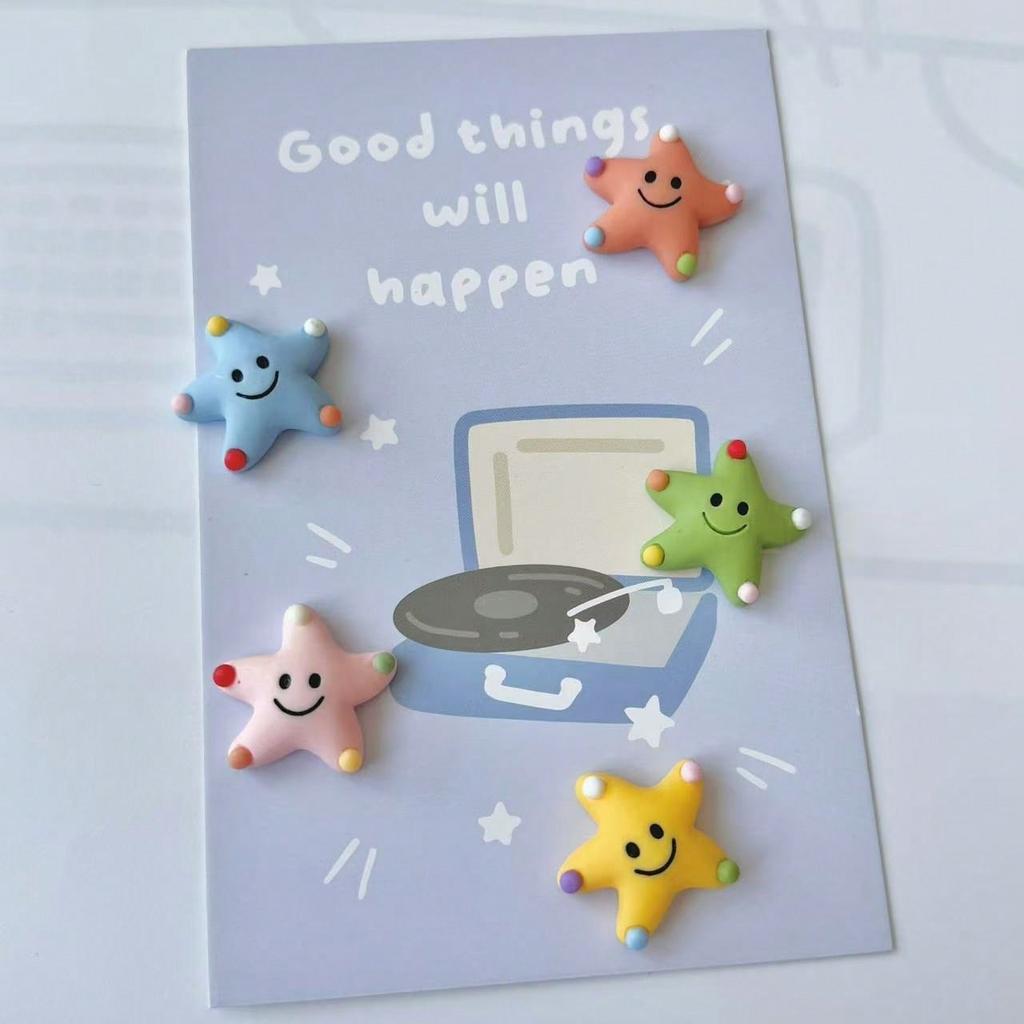 5 Stück Niedliche und farbenfrohe sternförmige Magnete Kühlschrankmagnete - Elegantes Design - Kompatibel mit verschiedenen magnetischen Oberflächen