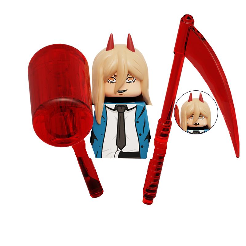 Japan Anime Figures Chainsaw Man Denji Pochita Katana Assembled Building Blocks Minifigure Children's Kids Educational Gift