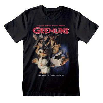 T-shirt Graphique 100% Coton Homme Film Gremlins Coupe Ample Manches Courtes Imprimé What You Waiting for Respirant Streetwear