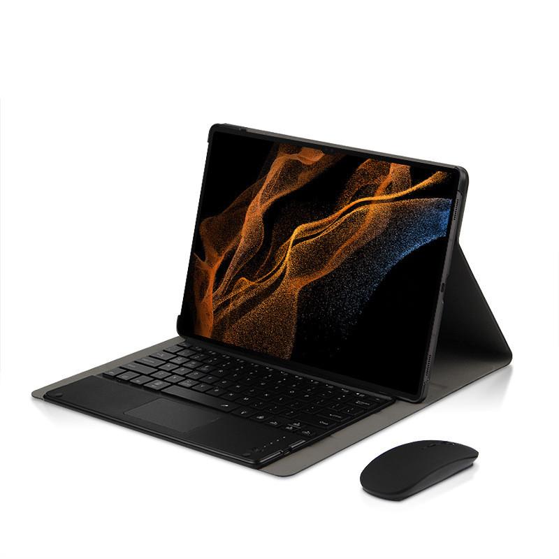 For Galaxy Tab S8 Ultra Lær Tastaturdeksel Med Berøring Bakbelyst Bluetooth-tastatur For Nettbrettbeskyttelse