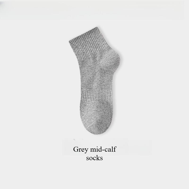 5 Pairs of 100% Cotton Socks for Men and Women, Thin Mid-calf Socks for Summer, Sweat-absorbent and Odor-resistant Pure Cotton Men's Socks
