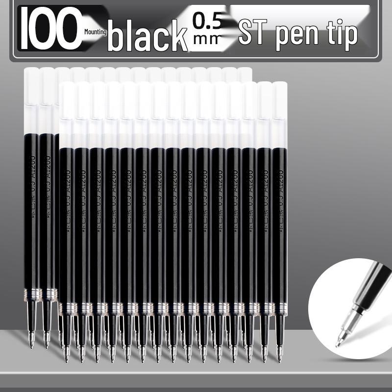 Quick-Dry 0.5mm Black Gel Pen Refill, Universal Needle Tip, Push-Action, Signing Replacement Core