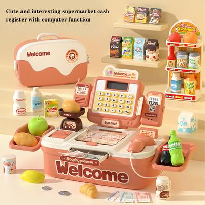 Kasse Interaktives Spielzeug für Kinder Simulierter Kassenbereich Rollenspielspielzeug mit Lichtern und Musik Geschenke für Jungen Mädchen