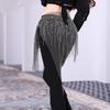 Dreamy Rhinestone Starry Night Belly Dance Hip Scarf with Tassel & Waist Chain