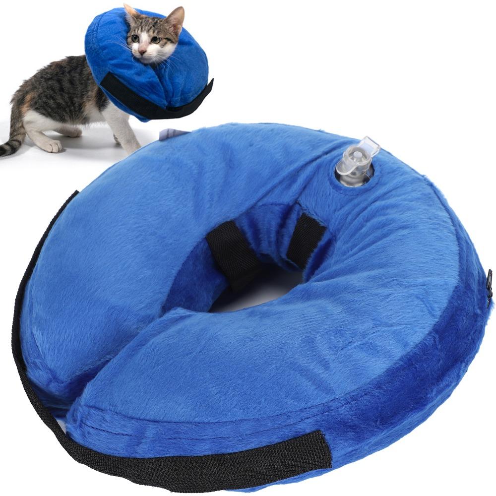 Blue Dog Neck Guard Inflatable Cat Neck Guard Comfort Wear Pet Anti Lick Guard Pet Grooming