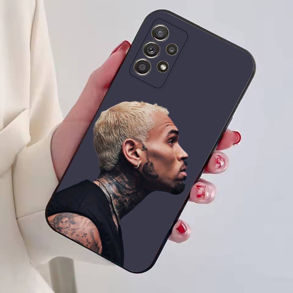 R&B-Sänger C-Chris Brown Handyhülle Schwarzes Silikon Weich Für Samsung S25,S24,S21,S22,S23,S30,Ultra,S20,Plus,Fe,Lite