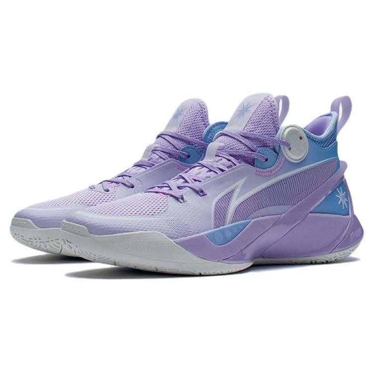 New LINING SONIC 10 Basketball Shoes Men Mid Top Aurora Blue ABAS069-7