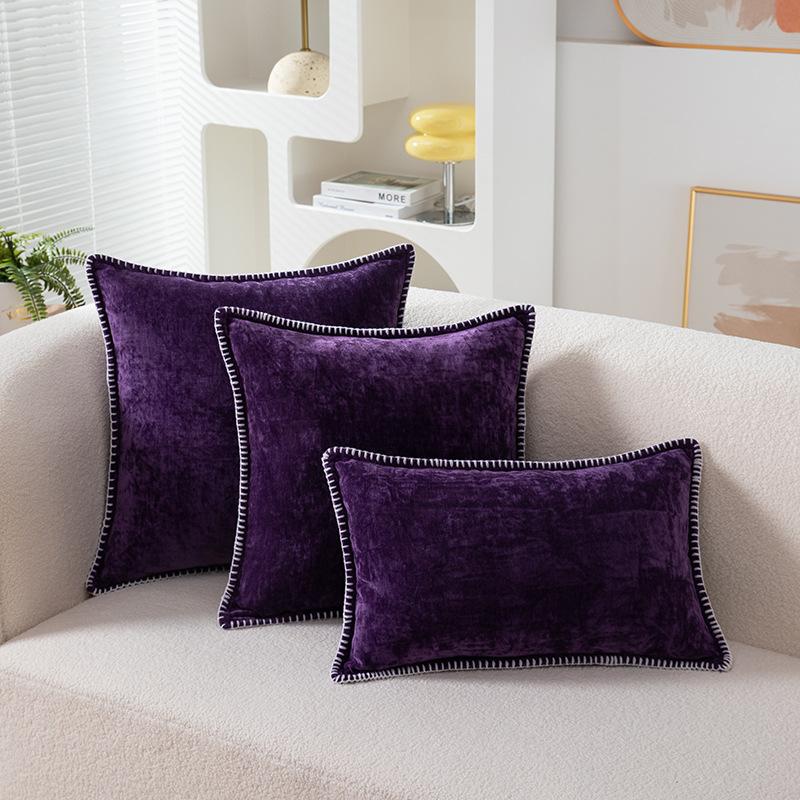 Fashion Nordic Simple Green Chenille Pillowcase Hemp Rope Woven Living Room Sofa Pillow Bedroom Bedside Pillow Cushion Wholesale
