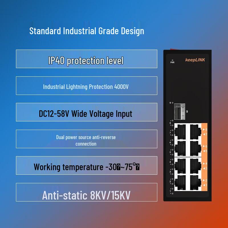 keepLINK KP-9000 Series Gigabit Industrial Ethernet Switch/Fiber Transceiver