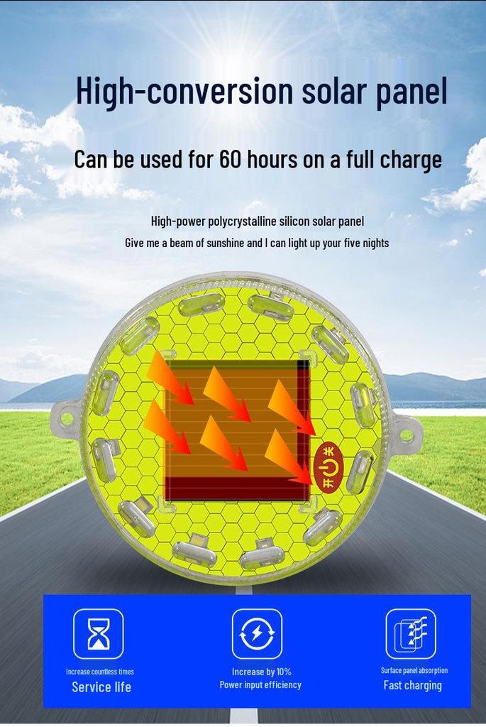 Solar-Powered LED Warning Lights for Cars/Motorcycles - No Wiring Needed