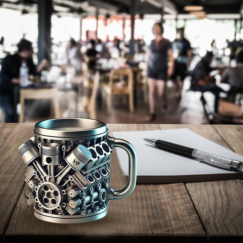 Coffee Cup Reusable Car Engines Cocktail Mug Funny Drinking Accessories Portable Stainless Steel Cup For Home Travel