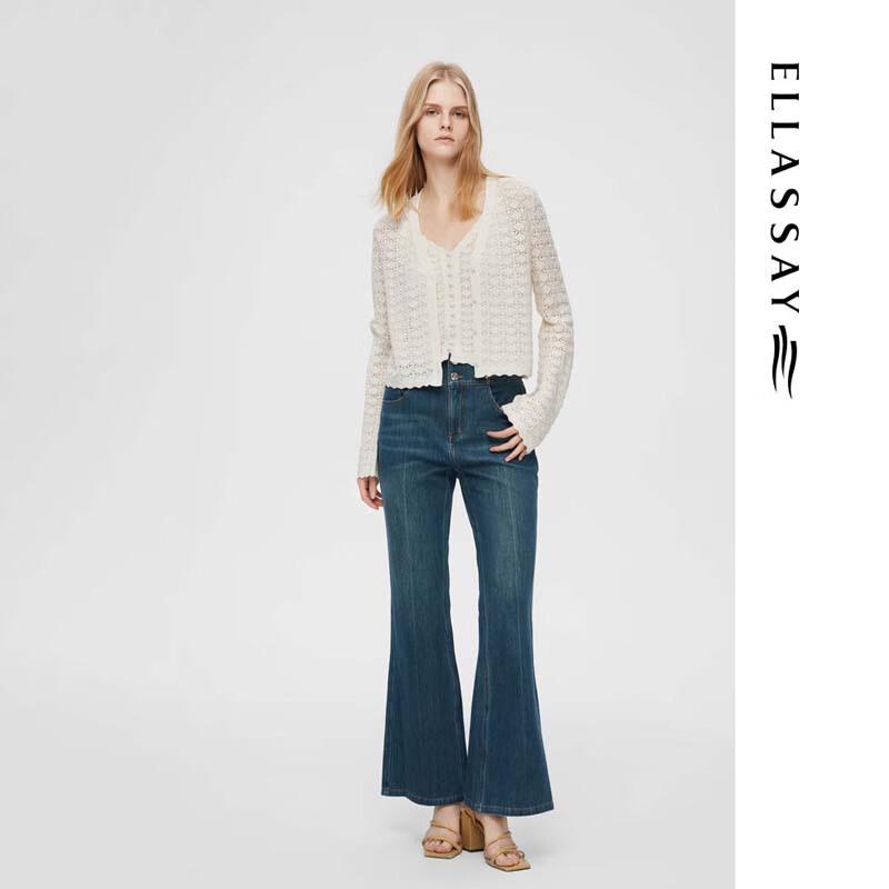 ELLASSAY Elegant Hand-Crocheted Hollow Knit Cardigan EWB361M00200