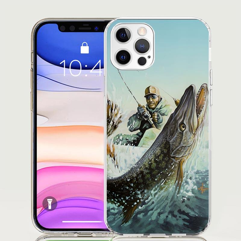 Carp Fish Fishing Rod Hook Phone Case For iPhone 18 17 Air 16 15 Plus 11 14 Pro Max 13 Mini 12 7 8 + SE Pattern Art Customized Cove