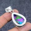 Natural Spiny Oyster Gemstone 925 Sterling Silver Jewelry Pendant 1.97" ET-4785