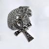 Ancient Egypt Cross-Pendant Necklace Animal Amulet-Charm Clavicle Chain Personality Stainless Steel Chain Jewelry Gift