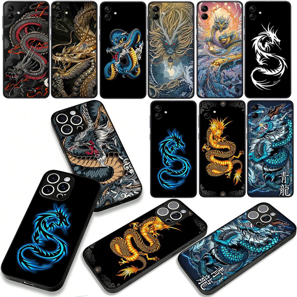 Black Dragon Cool Phone Cover Case for Xiaomi Redmi Note 14 12 13 ProPlus A3 Pro Plus 12C 13C 14C 5G 4G Casing