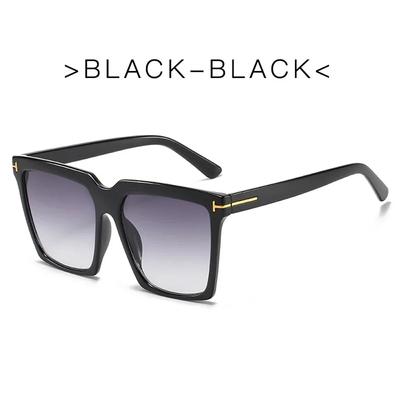 Lunettes de soleil carrées Femmes Vintage Oversize T Lunettes de soleil pour femmes Noir Dégradé Lunettes pour femmes Hommes Oculos UV400