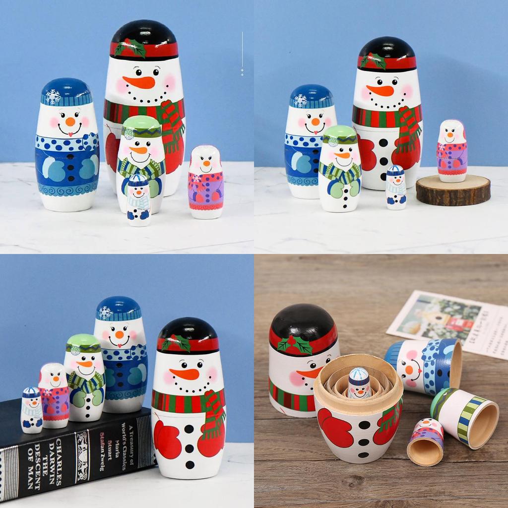 Charming Russian Wooden Matryoshka Doll Set Five Layers Perfect For Home Decor Gifts