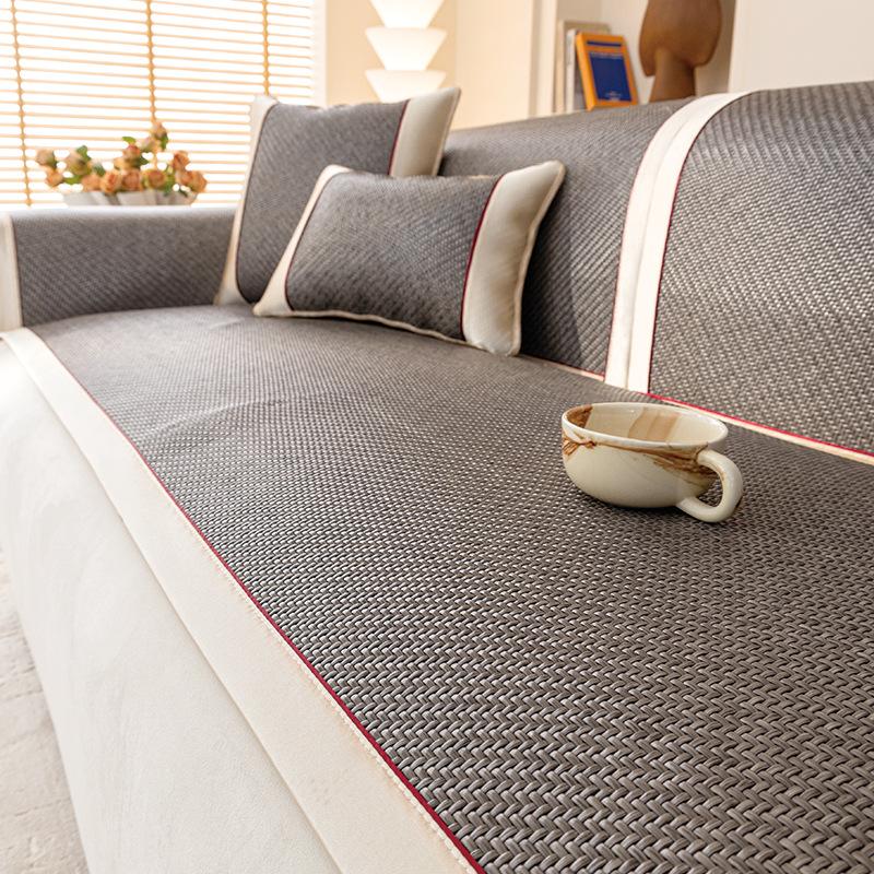 24 Years Summer New Chinese Rattan Mat Sofa Cushion Ice Silk Mat Cool Cushion Summer Cool Solid Wood Sofa Cover Seat Cushion