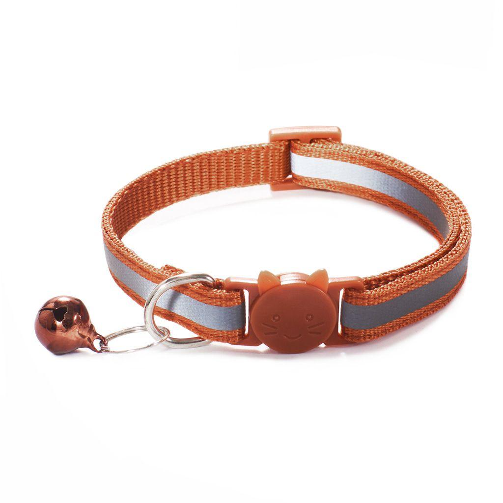 with Bells Adjustable Size Cat Head Pattern Kitten Decor Cat Neck Strap Pet Accessories Cat Collar