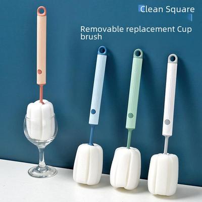 Long Handle Household Sponge Cup and Bottle Cleaning Brush Set