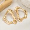 1 pair of exaggerated personality, irregular geometric rings, pounding patterns, hollowed out female earrings