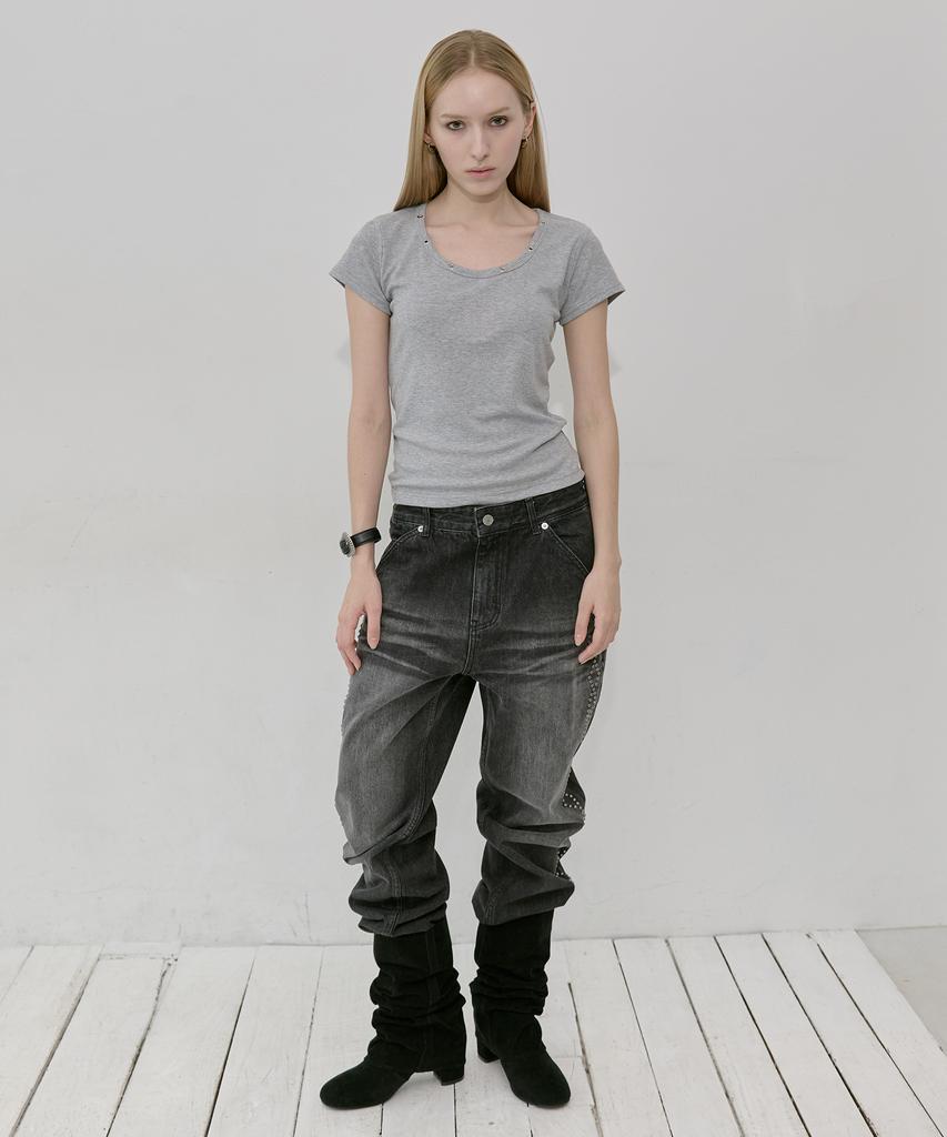 Lekim Lwe Eyelet T-Shirt (Gray)