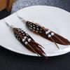 Bohemian Women Indian Feather Beads Tassel Dangle Hook Earrings Jewelry Gift
