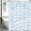 Blue Striped Shower Curtain, Bathroom Decorative Shower Curtain, Waterproof Shower Curtain with Hooks