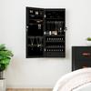 VidaXL Jewelry Cabinet with Mirror and LED Lighting Wall-Mounted Black 353233