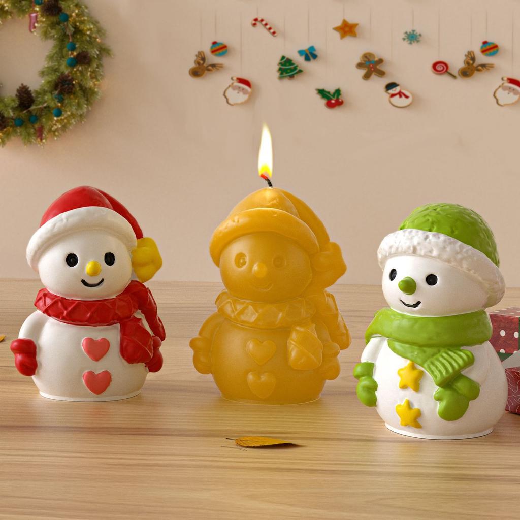 Christmas Snowman Silicone Mold Aromatherapy Candle Snowman Gypsum Mold