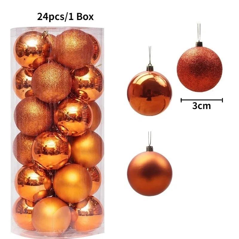 24Pcs 3cm Christmas Balls Christmas Tree Decoration Xmas Hanging Tree Pendants Home Party Christmas Tree Decor New Year Gifts