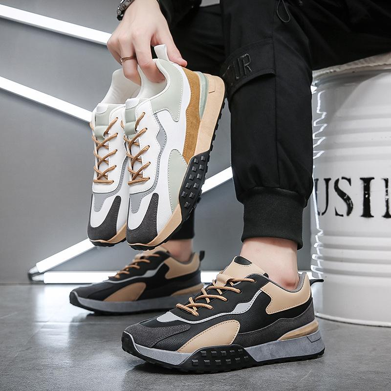 Höst Vinter Sneakers Herr Designer Märke 2024 Nya Blandade Färger Mode Sportskor Plattform Snörning Sport Casual Skor för Män