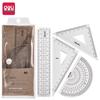 Deli 15cm Kraft Paper Series Student Drawing Ruler Set 4-Piece