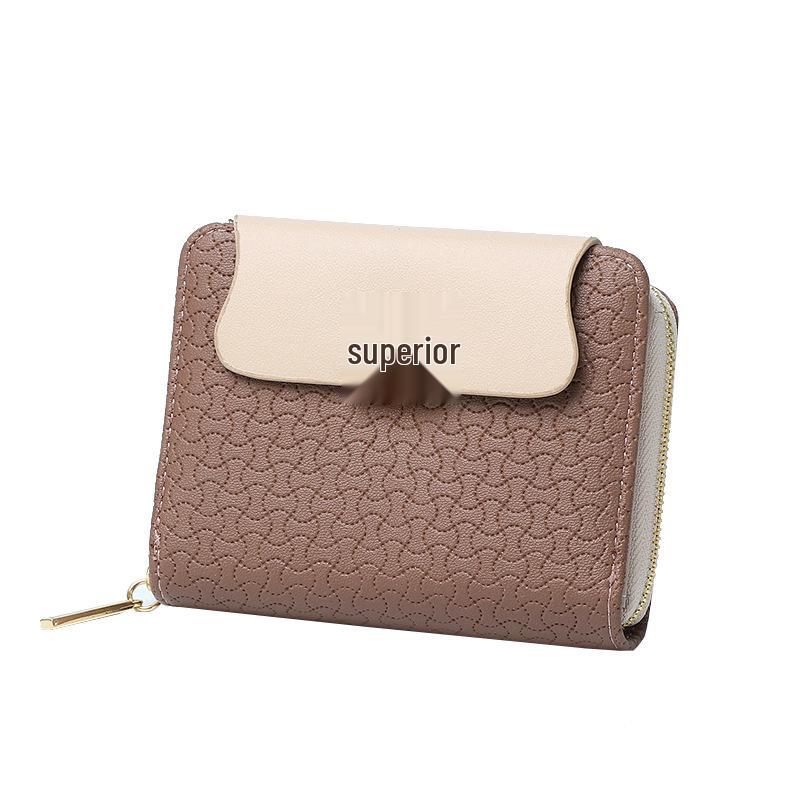 2025 Damen High-End Color Block Kurzes Portemonnaie & Kartenhalter Münzbörse