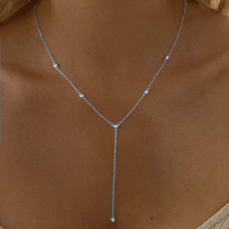 Fashion Gold Color Double Layered Y-shaped Choker Necklace For Women Exquisite Crystal Long Tassel Necklace Jewelry Gifts