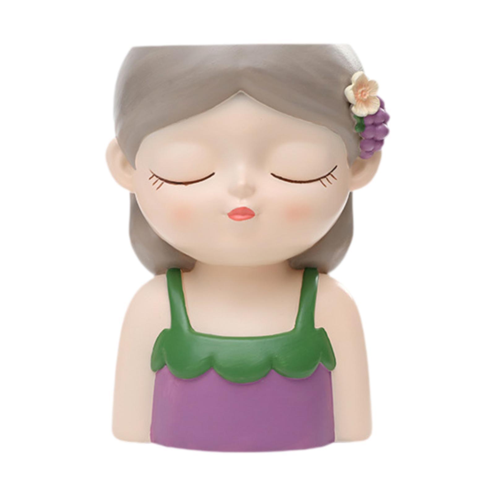 

Figurine Planter for Indoor Use, Girl Bust Vase for Home And Office