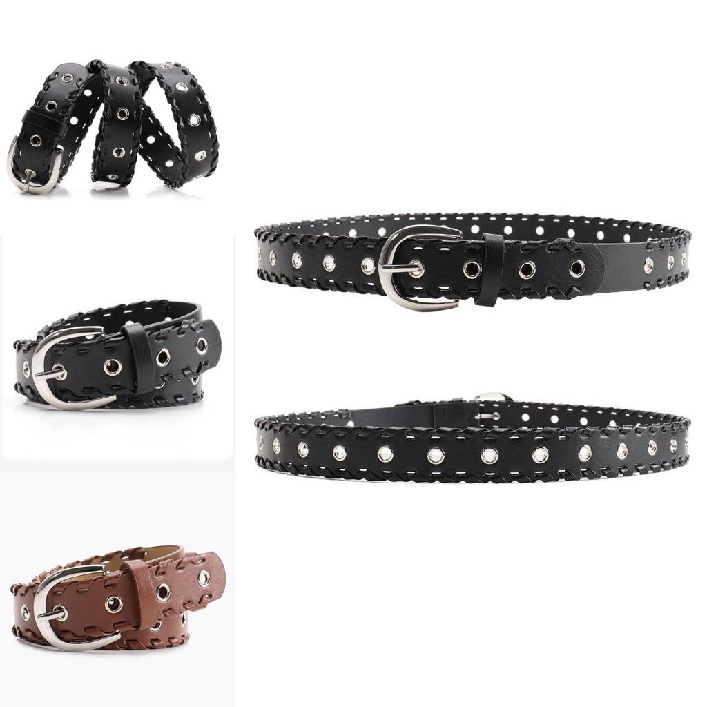 Gothic Punk Womens Waist Belt With Alloy Clasp And Unique Cutout Design For Streetwear