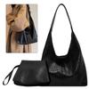 Women Leather Shoulder Bag Fashion Hobo Bag and Clutch Casual 2pcs Shoulder Bag and Handbag Set Satchel Hobo Bag Commuting Bag