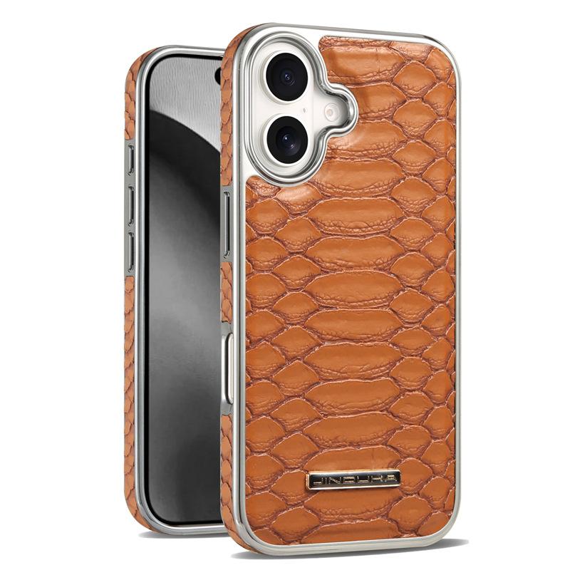 Suitable for Apple 16ProMax Phone Case, Python Skin Pattern IPhone15pro High-end 14 Full Package 13p Anti-drop 12