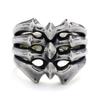 Adjustable Open Ring Men Women Geometric Bone Motif Vintage Style Plated Statement Jewelry