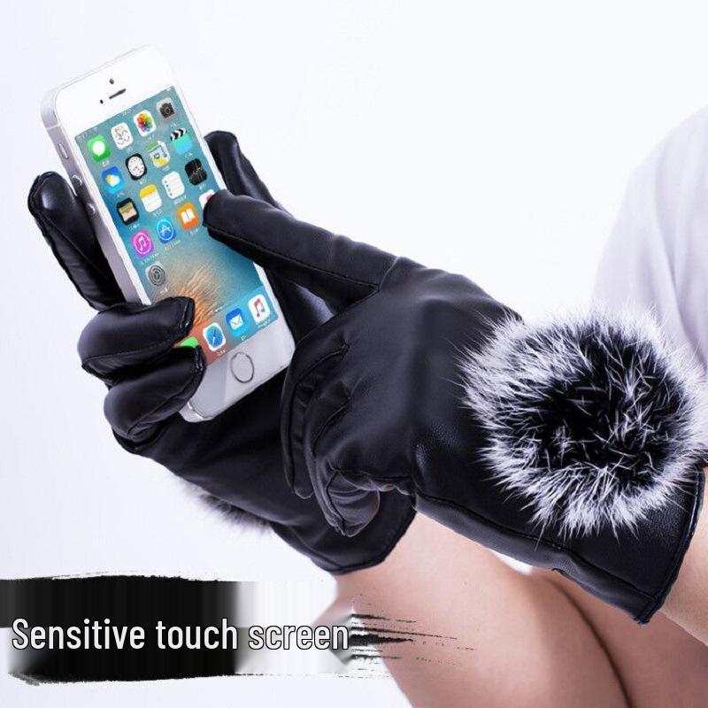 Herren Winter Warme Leder Motorradhandschuhe - Kältefest, Wasserdicht, Touchscreen, Plus Samt