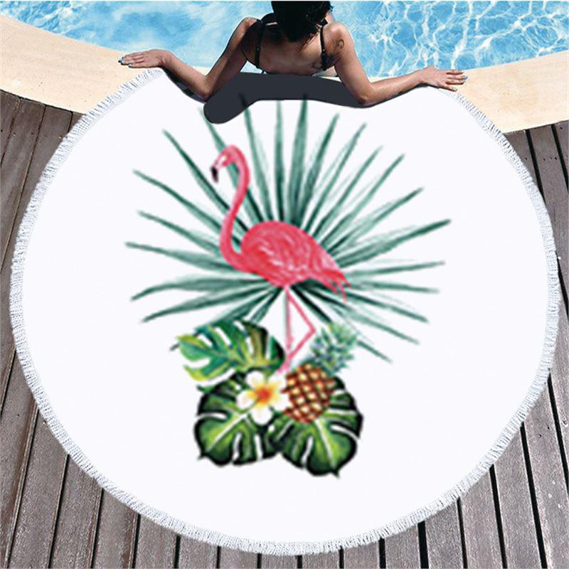 Seria Flamingi Ultra-Delikatne Włókno Ręcznik Plażowy i Mata Wewnętrzna/Zewnętrzna