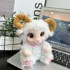 Simulated Horned Lamb Plush Keychain 2027 Year of Goat Mascot Soft Sheep Pendant for Key Bag Car Hanging Decor