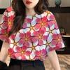 Summer Beautiful Flower 3D Print T-shirts Women Streetwear Fashion Casual Y2k Short Sleeve T Shirt O-neck Tees Tops Clothing